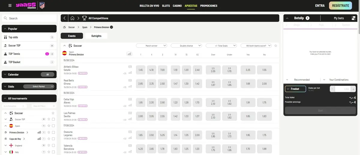 Yaass Casino Captura de pantalla 1